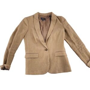 Buckley Tailors Womens Tan Wool Blazer Jacket Size 0‎
